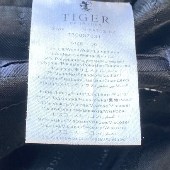 TIGER OF SWEDEN BLACK WOOL BLEND NEW BATES BLAZER - 50 (M / L) - Picture 10 of 10